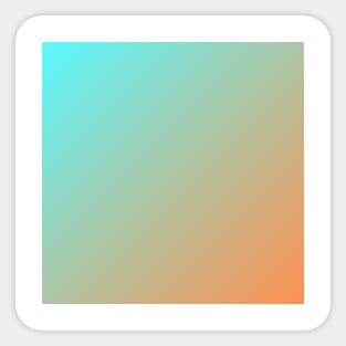 Aqua and Sand Ombre Gradient Color Background Sticker